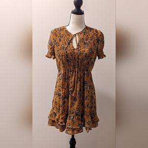 Rust Floral Dress. Size small.